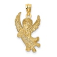 thumbnail image 3 of Finest Gold 14K Yellow & Rhodium with Diamond-Cut Praying Angel Pendant, 3 of 4