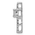 thumbnail image 2 of Real 14kt White Gold Diamond and .24 Sapphire Fancy Chain Slide; for Adults and Teens; for Women and Men, 2 of 4