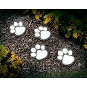 Ideawork's Set of 4 LED Pathway Paw Print Solar Lights
