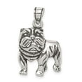 thumbnail image 4 of 925 Sterling Silver Antiqued Bulldog Shaped Pendant, 4 of 5