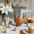 thumbnail image 4 of Farmhouse Ceramic Chicken Trinket Tray, Rustic Brown Rooster Shape Catch-All Dish for Eggs, Jewelry & Keys, Easter Spring Home Decor, 4 of 7