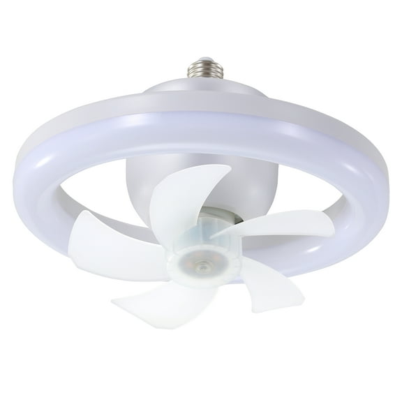 Socket ceiling fan with light remote 360 rotating 3 colors 3 wind speeds