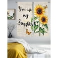 thumbnail image 2 of Sheer Curtains 72 inches Long 2 Panels Set Sunflower Butterfly You Are My Sun Shine Vintage Farmhouse Sheer Window Curtain Rod Pocket Voile Drapes for Living Room/Bedroom, Each 52" W x 72" L, 2 of 7