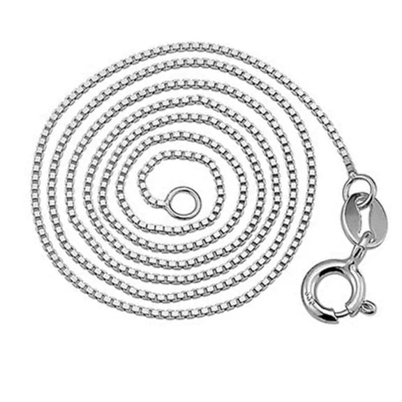 K-KED 3PCS Delicate Jewelry Making 925Sterling Silver Vivid Box Chains Necklace 1mm 16"-30"-22"
