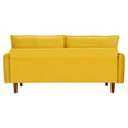 thumbnail image 6 of Wulawindy Loveseat Yellow velvet with wood legs, 6 of 7