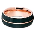 thumbnail image 2 of Silly Kings Jewelry 8mm Tungsten Wedding Band Rose Gold Tungsten Ring Tungsten Carbide Ring Center Groove Black Tungsten, 2 of 3