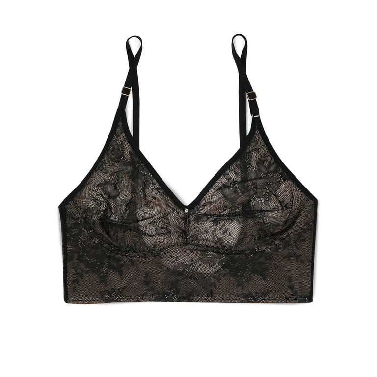 Zivira Women's Pure Comfort Wireless Lace Longline Bralette, Lightly L