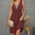 thumbnail image 2 of fatyb Women's V Neck Sleeveless Dresses Summer Casual A-Line Flowy Dresses Knee Length Plus Size Dresses, 2 of 5