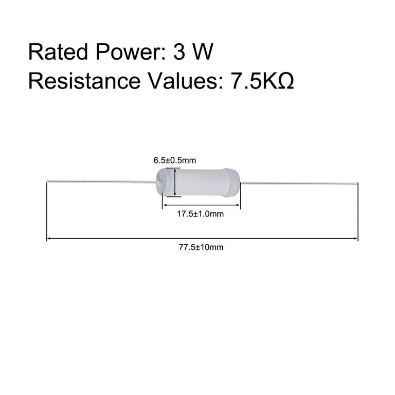Uxcell 10Pcs 10K Ohm Esisto, 5W 5% Toleance Metal Oxide Film Resistors Shaft Lead Flame Proof For Diy Electronic Projects And Experiments