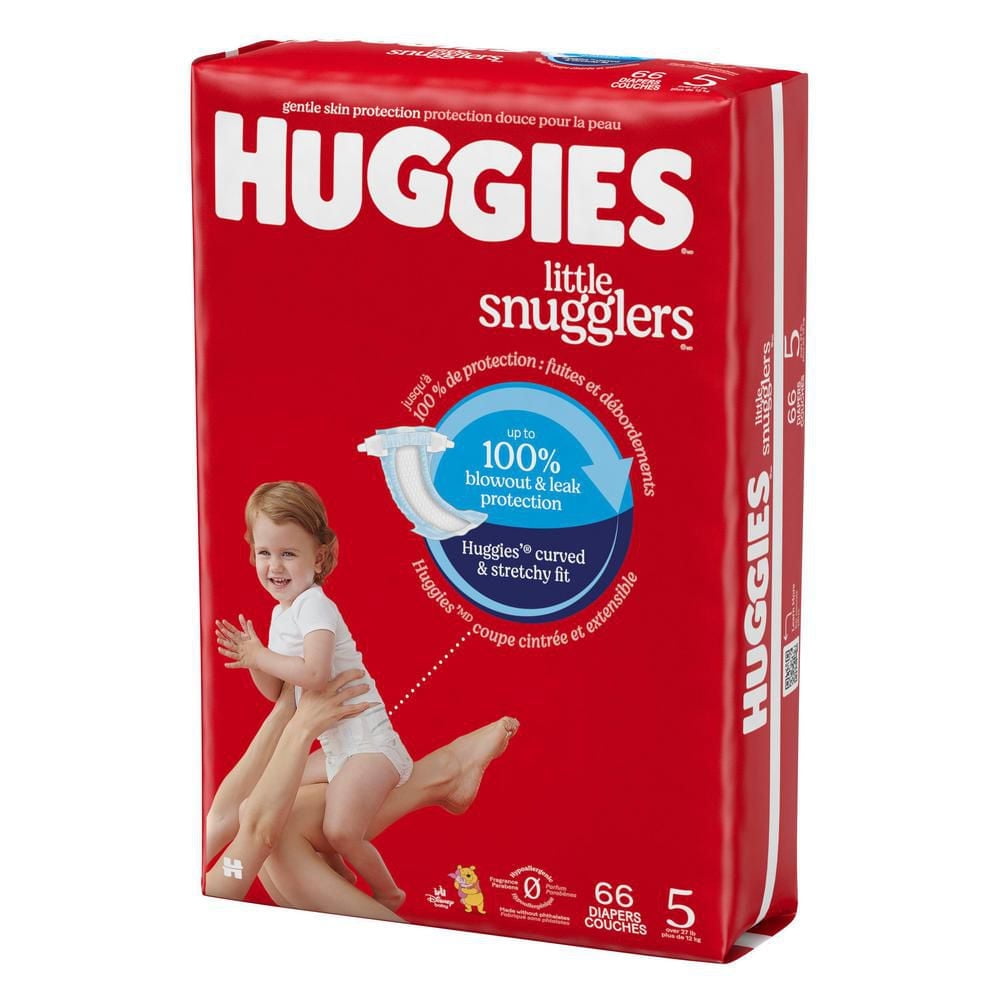 Huggies Little Snugglers Baby Diapers, Econo Pack, Size 5, Count 132, Size 1-6 | 108-150 Count