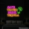 thumbnail image 2 of Glowneon Save Water Drink Tequila Neon Sign, Open Welcome Sign, Bar Pub Cocktail Restaurant Beer, 2 of 5