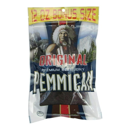 Pemmican Premium Beef Jerky in a Resealable Bag - Original Flavor - One 12 Oz Bag