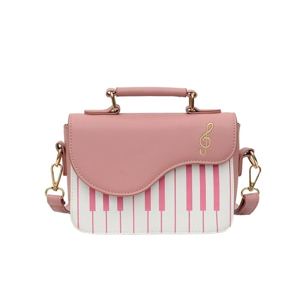 Qarigey Bolso De Mujer De PU Bolsos De Hombro De Gran Capacidad De Piano A La Moda Y Prácticos Para Bolsos De Mujer Bolsas de mensajero y de hombro rosa