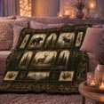 thumbnail image 6 of Rustic Wildlife Patchwork Scene, Calm Cabin Nature Illustration Style for Cabin Lovers, Bear Moose Mountain Theme and Housewarming Gift, Cozy Flannel Blanket for Living Room Cabin, Home Decor, 6 of 9