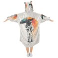 thumbnail image 2 of FORMRS Wearable Blanket Hoodie with Sleeves for Kids Cozy Flannel Sweatshirt, White Astronaut, 2 of 7
