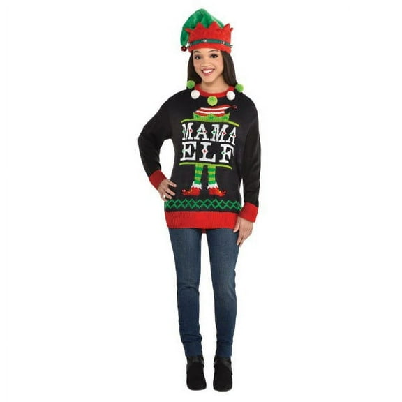 Christmas Ugly Sweater 'Mama Elf' (Small/Medium)