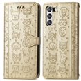 thumbnail image 2 of Funda Cartera FOXDOCK para Samsung Galaxy S21FE , Flip PU con Relieve de Gatos y Perros, Tarjetero y Soporte, 2 of 6