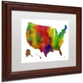 thumbnail image 2 of Trademark Fine Art "USA Map Clr-1" Canvas Art by Marlene Watson, White Matte, Wood Frame, 2 of 4