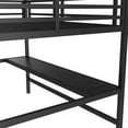 thumbnail image 4 of Queen Size Metal Loft Bed with Desk, Power Outlet and LED Light, Heavy Duty Loft Bed Frame with Ladder and Safety Guardrail, Noise Reduced, No Box Spring Needed, Black, 4 of 9
