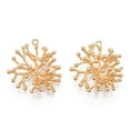 thumbnail image 3 of 2pc Brass Pendants Coral Nickel Free Real 18K Gold Plated 29~31x27~28x12mm Hole: 1.5mm, 3 of 4