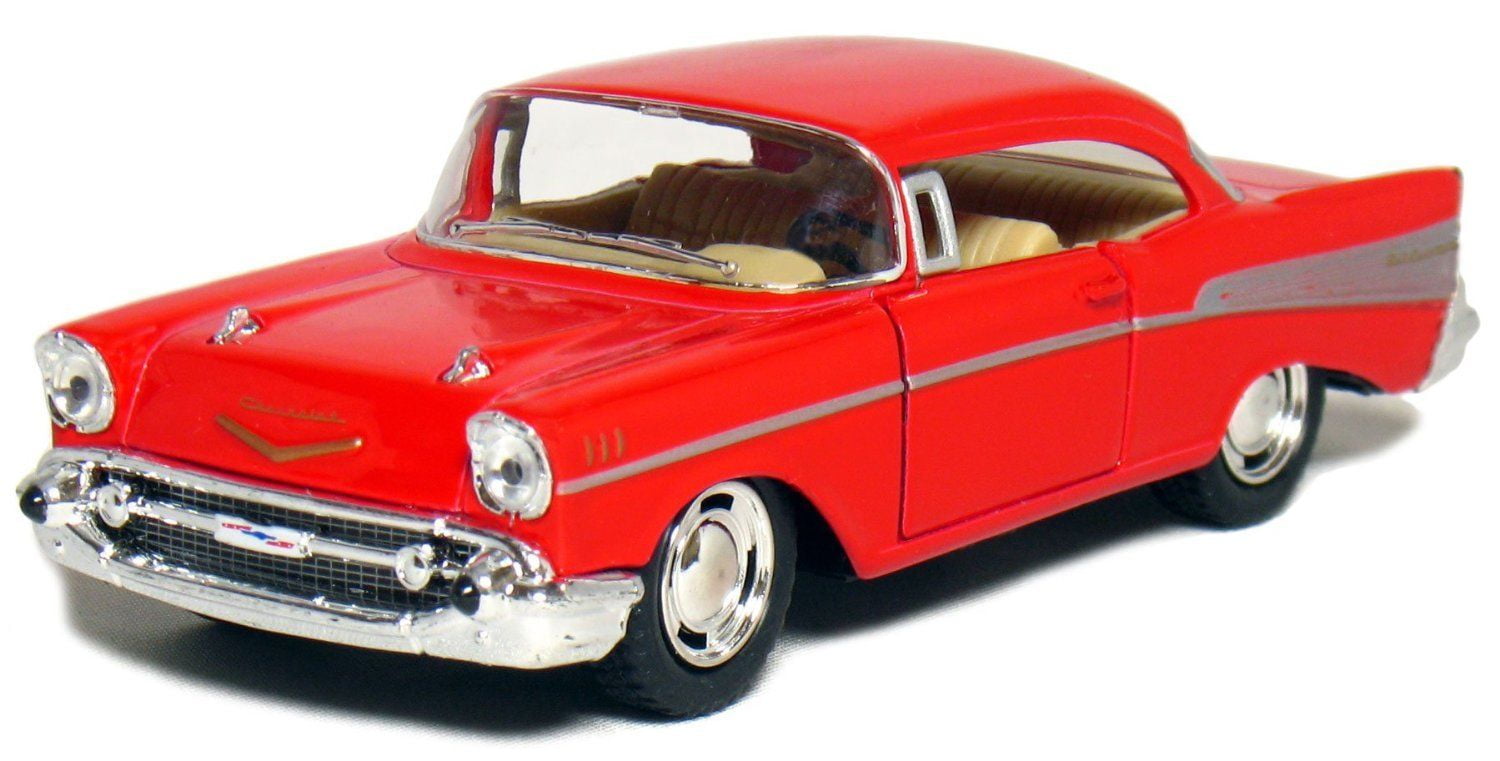 KINSMART 1:40 DISPLAY 1957 CHEVROLET BEL AIR Diecast Car Red Color KT5313D 