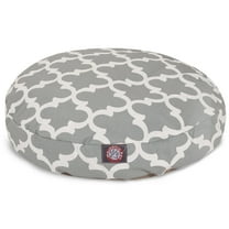 Majestic Pet | Trellis Round Pet Bed For Dogs, Removable Cover, Gray, Medium