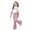 Light Pink, variant on Girls Casual Outfit With Bow Print Flared Pants Two Piece Sets Clothes