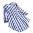 thumbnail image 2 of Fall New Trendy 2024!Brilliant Womens Dress Blouses Printed Buttons Casual Loose Plus Size Pockets Shirts Tops Long Sleeve Blouses Outerwear Blue M, 2 of 7