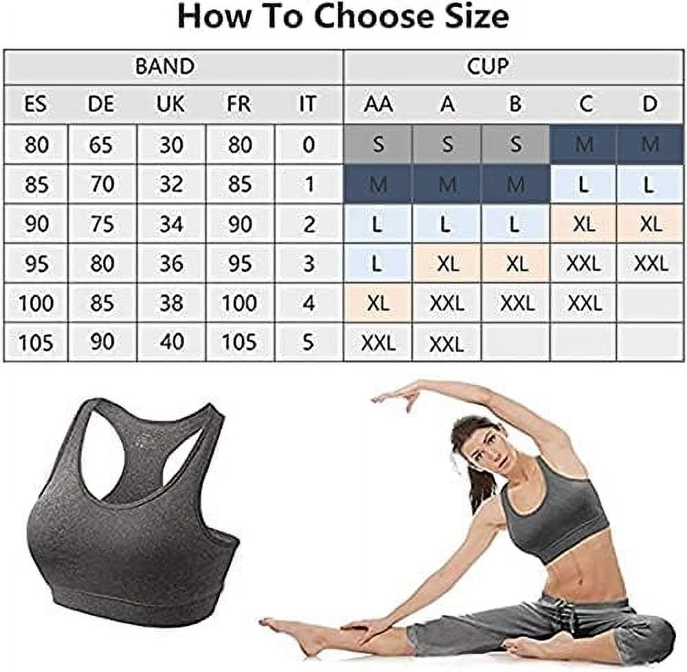HBlife Women's High Impact Racerback Sports Bras, 3-Pack photo 7