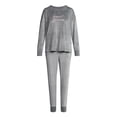 thumbnail image 5 of Joyspun Women’s Stretch Velour Long Sleeve Top, Pants, and Socks Pajama Set, 3-Piece, Sizes XS-4X, 5 of 5