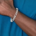 thumbnail image 3 of 14k White Gold Bracelet Hand Polished Links Figaro 8 mm in Link with Fancy Lobster Clasp, 3 of 3