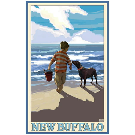 New Buffalo Beach Michigan Giclee Art Print Poster by Joanne Kollman (24