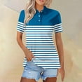 thumbnail image 2 of Endives Women's Short Sleeve T-shirt Summer Button Down Collared Sleeveless Tops Business Work T shirt Casual Basic Blouses, 2 of 5