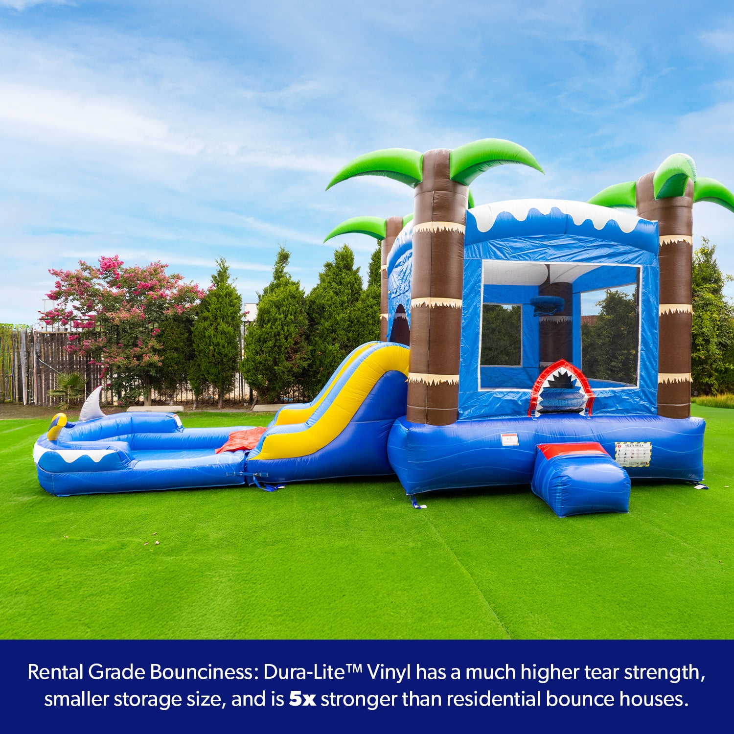 HeroKiddo 26FT Long Inflatable Water Slide Bounce House - Commercial Grade with Basketball Hoop, Backyard Wet Dry Fun
