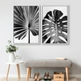 thumbnail image 2 of IDEA4WALL Framed Canvas Print Wall Art Set Tropical Leaf & Monstera Jungle Leaf Illustration Modern Art Decor Bohemian Nature Botanical Art for Living Room, Bedroom, Office - White 24"x36"x2, 2 of 5