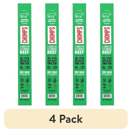 (4 pack) Chomps Grass-Fed and Finished Jalapeño Beef Snack Stick