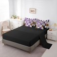 thumbnail image 5 of Feelyou Cute Ghost Skull Twin Bedding, Halloween Crow Pumpkin Bedding Comforter Set, Purple Cream, Black Reversible, 7pcs, 5 of 7