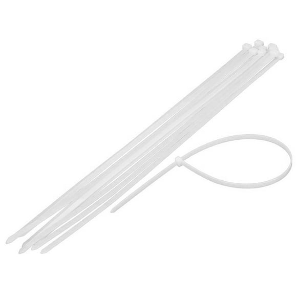 Wideskall 120 Pcs 30 Pouces Pouces Extra Long x 0.35 Pouces Pouces Attaches de Câble en Nylon Blanc Robuste pour Travaux Extérieurs Stabilisé par UV