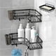 thumbnail image 1 of Juego de 5 Estanteria Ducha para Baño, Organizador Baño Sin Taladros y Soportes de Jabón, Estantes de Regadera con 2 Cesta de Almacenamiento y 4 Ganchos, para Cocina, Ducha, Hotel (Negro), 1 of 4