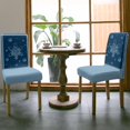thumbnail image 3 of Chair Covers for Dining Room Set of 6,Watercolors Christmas Snowflakes Stretch Seat Protector Removable Washable Chairs Slipcovers for Kitchen Banquet Wedding Hotel,Stripes on Linen, 3 of 6