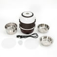 thumbnail image 6 of Electric Lunch Box,3 Layers 2L Portable Electric Heating Bento Lunch Box Food Storage Warmer Container Rice Cooker,110V 200W,Stainless Steel+PP, 6 of 9