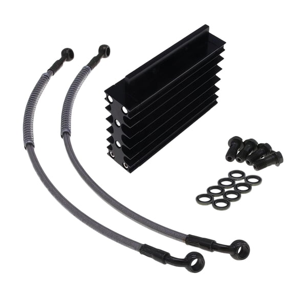 funtasica Motorcycle Oil Aluminum Oil Radiator Kit for Monkey 125cc 140cc Black