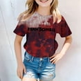 thumbnail image 2 of 2DXuixsh Chemises pour Filles Enfants Filles T-Shirt Imprimé Rétro Manches Courtes Col Rond Décontracté Ample Basique Hauts Tenues d'Automne pour Tout-Petits Marine Taille 120, 2 of 4
