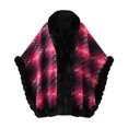 thumbnail image 2 of Women Poncho Fleece Cape Collar Knitted Cardigan Sweater Batwing Long Sleeve Shawl Wrap Coat Oversized Cloak Hot Pink-H Free Size, 2 of 6