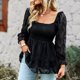 thumbnail image 5 of Blusa de verano para niña cuello cuadrado manga larga camisa de mujer para el hogar ANGGREK Otros, 5 of 6