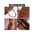 thumbnail image 6 of Gustave Women's PU Leather Tote Shoulder Bag Vintage Y2K Trendy East West Handbag Hobo Underarm Purse with Adjustable Strap for Work Casual Travel - Brown, 6 of 7