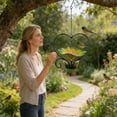 thumbnail image 6 of FEOLGEHLY Metal Hanging Bird Feeders for Outdoors with Holder, Bird Bath House for Outdside, Home Garden Decor Bee Watering Station, Easy to Disassemble and Wash, for Bird Watching in the CourtGarden, 6 of 9