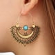 thumbnail image 1 of Pendientes de moda onlyliua con Forma de Flor Turquesa Semicircular Hueca y redondos para Mujer, 1 of 2