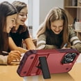 thumbnail image 6 of ELEHOLD for iPhone 12 Pro Max, Rugged Shockproof Hard PC Case,With Built-in Foldable Invisible Kickstand Heavy Duty Case Cover, red, 6 of 7