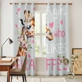 thumbnail image 3 of Giraffes Flowers Kitchen Curtains Window Panels, A Girl Who Likes Giraffes Elegant Animals Grey Insulated Window Treatment Curtain, Grommet Curtains for Bedroom/Living Room, 2 Piece 42"Wx84"L, 3 of 8